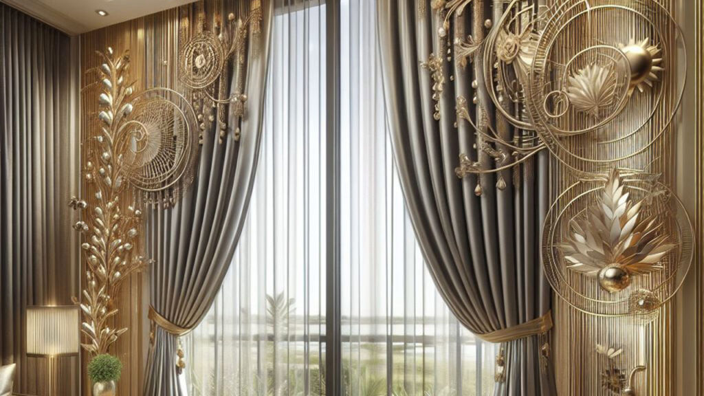 Metallic Accents Curtain Designs for Homes