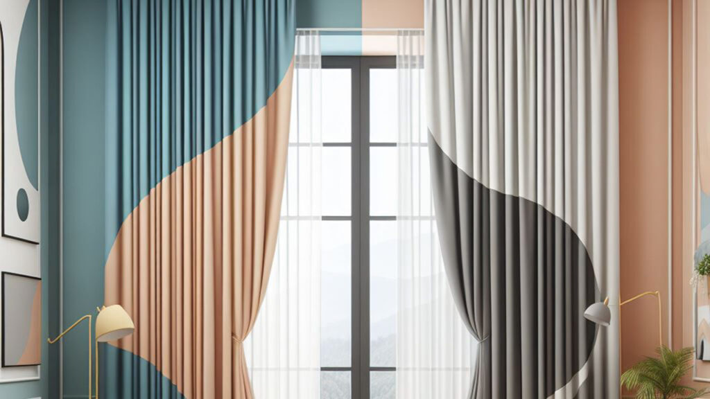 Two-Tone Color Blocking Curtain Designs