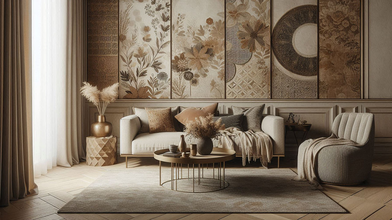 Textured Living Room Wallpaper