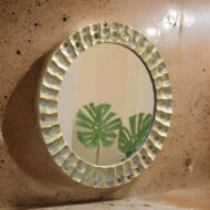 Premium Round Broad-Framed Gold Plated Mirror