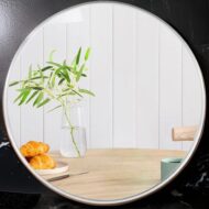 Premium Round Texture White Matte Mirror