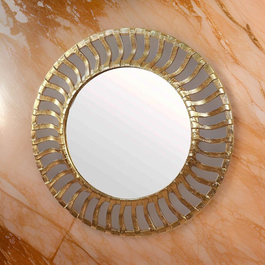 Inspire Luxury Round Golden Framed Mirror