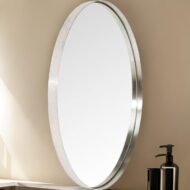 Inspire Luxury Round Etching Nickel Plated Mirror