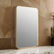 Inspire Luxury Rectangular Brushed Gold Plated Mirror