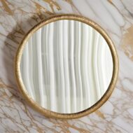 Inspire Luxury Round Gold Platted Mirror