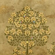 Golden-Yellow Floral Wall Mural